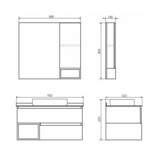 Comforty Зеркало-шкаф "Прага-90" дуб белый